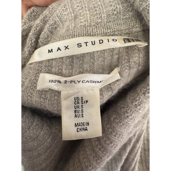 Max Studio Womens Small Gray Cashmere Cowl Neck Sweater Cozy Minimalist Classic - Picture 10 of 13
